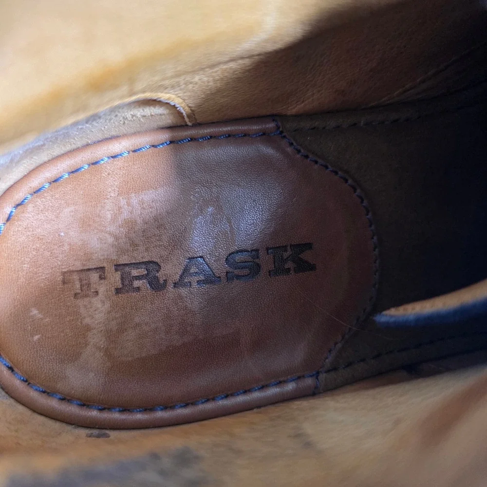 H. S. Trask Brady Chukka Boots Navy Blue Water Resistant Suede Vibram Mens 10M